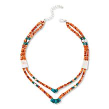 Jay King Spiny Oyster Shell and Turquoise Bead 2-Row Necklace