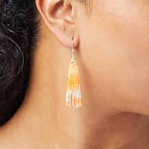 Jay King Spiny Oyster Shell and Turquoise Inlay Drop Earrings