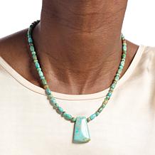 Jay King Spruce Mountain Turquoise Sterling Silver Drop Necklace