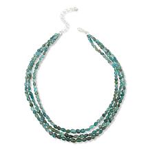 Jay King Sterling Silver 3-Strand Apatite Bead 18" Necklace