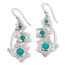 Jay King Sterling Silver Amazonite Floral Drop Earrings
