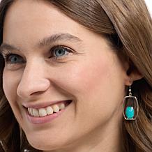 Jay King Sterling Silver Amazonite Frame Earrings