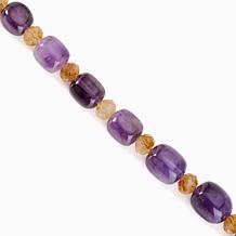Jay King Sterling Silver Amethyst & Citrine Beaded Necklace