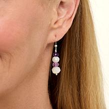 Jay King Sterling Silver Amethyst and Mother-of-Pearl Drop Earrings