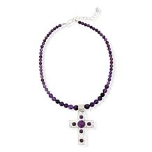 Jay King Sterling Silver Amethyst Pendant and Bead Necklace