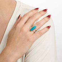 Jay King Sterling Silver Andean Blue Turquoise Elongated Oval Ring