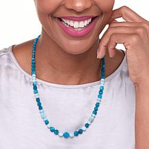 Jay King Sterling Silver Apatite and Larimar Bead 18-1/4" Necklace