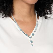 Jay King Sterling Silver Aquamarine Y-Drop 18" Necklace