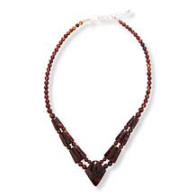 Jay King Sterling Silver Brown Amber Necklace