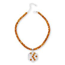 Jay King Sterling Silver Butterscotch Amber Composite Pendant-Necklace