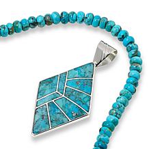 Jay King Sterling Silver Campitos Turquoise Inlay Pendant-Necklace
