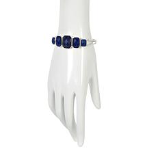 Jay King Sterling Silver Checkerboard-Cut Lapis 5-Stone Cuff Bracelet