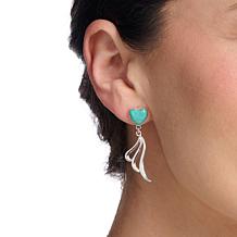 Jay King Sterling Silver Chilean Turquoise Heart Earrings
