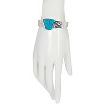 Jay King Sterling Silver Compressed Blue Turquoise Cuff Bracelet