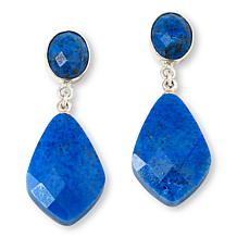 Jay King Sterling Silver Denim Lapis Drop Earrings