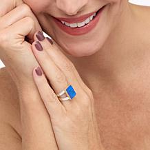 Jay King Sterling Silver Denim Lapis Rectangular Ring