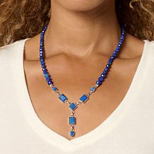 Jay King Sterling Silver Denim Lapis Y-Drop 18" Necklace