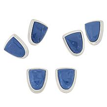 Jay King Sterling Silver Freeform Dream Blue Opal Stud Earrings