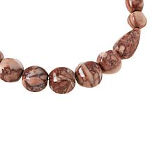 Jay King Sterling Silver Gongshan Red Orchid Stone Beaded Necklace