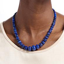 Jay King Sterling Silver Graduated Lapis Bead Necklace 