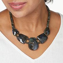 Jay King Sterling Silver Gray Labradorite Bib-Style Necklace