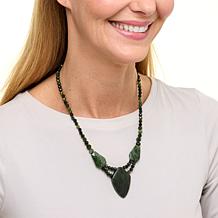 Jay King Sterling Silver Green Nephrite Jade Necklace