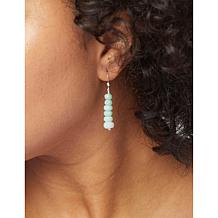 Jay King Sterling Silver Green Opal Bead Drop Earrings