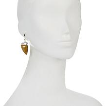 Jay King Sterling Silver Green Volcanic Opal Drop Earrings