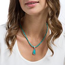 Jay King Sterling Silver Kingman Turquoise Beaded Necklace with Pen...