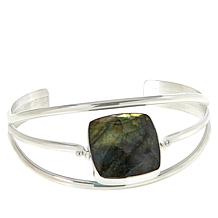 Jay King Sterling Silver Labradorite & Turquoise Reversible Flip Cuff