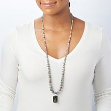 Jay King Sterling Silver Labradorite Pendant with 36" Bead Necklace