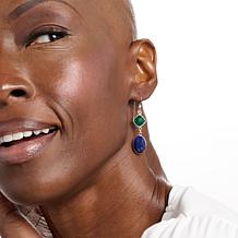 Jay King Sterling Silver Lapis and Malachite Earrings