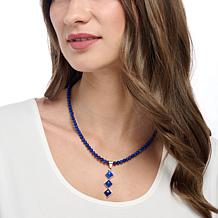 Jay King Sterling Silver Lapis Pendant with Beaded Necklace