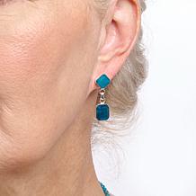 Jay King Sterling Silver Madagascar Blue Apatite Drop Earrings