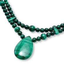 Jay King Sterling Silver Malachite 2-Strand 18" Necklace