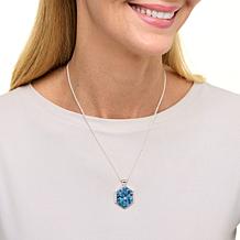 Jay King Sterling Silver Micro-Opal Inlay Hexagon Pendant with Chain
