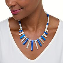 Jay King Sterling Silver Mother-of-Pearl and Lapis 18" Necklace