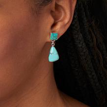 Jay King Sterling Silver Multi-Turquoise Drop Earrings