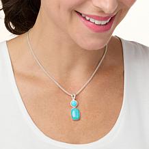 Jay King Sterling Silver Multi-Turquoise Pendant with Chain