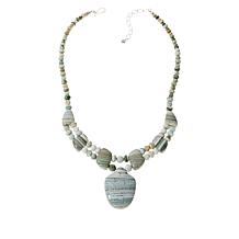 Jay King Sterling Silver Multicolor Banded Quartzite Necklace