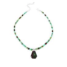 Jay King Sterling Silver Multicolor Chrysoprase Pendant with Necklace