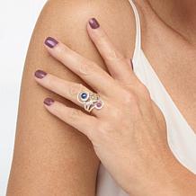 Jay King Sterling Silver Multicolor Sapphire 3-Stone Ring