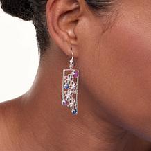Jay King Sterling Silver Multicolor Sapphire Floral Drop Earrings