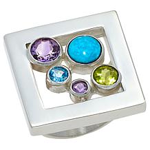 Jay King Sterling Silver Multigemstone Square Ring
