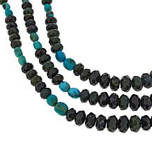 Jay King Sterling Silver Nephrite Jade and Turquoise Beaded Necklace