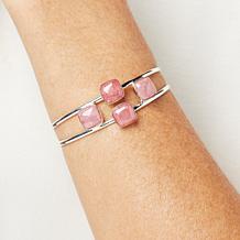 Jay King Sterling Silver Pink Rhodochrosite 4-Stone Cuff Bracelet
