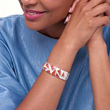 Jay King Sterling Silver Red Spiny Oyster Shell 7" Cuff Bracelet