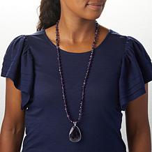 Jay King Sterling Silver Reversible Amethyst Pendant with 36" Necklace