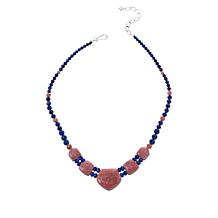 Jay King Sterling Silver Rhodochrosite and Lapis Reversible Necklace