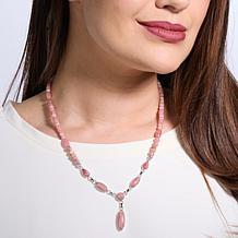 Jay King Sterling Silver Rhodochrosite Bead Necklace